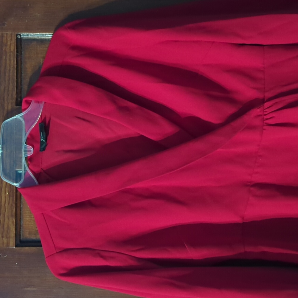 J Crew Women's Shirt Top Peplum Drapey Flowy Faux Wrap Red Christmas Holiday 8 - Picture 5 of 12